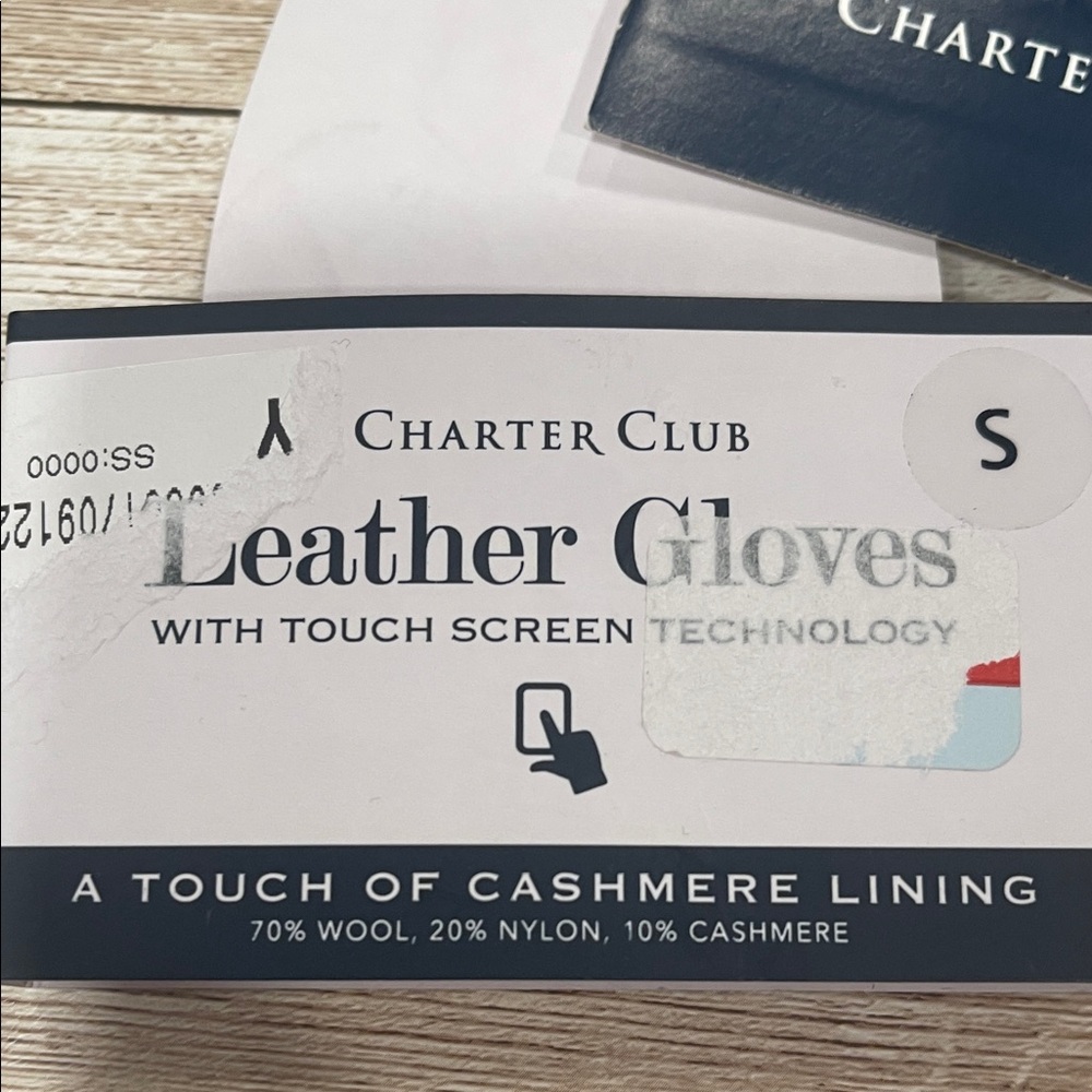 Charter Club Black Leather Touchscreen Gloves NWT $95 - Picture 4 of 7